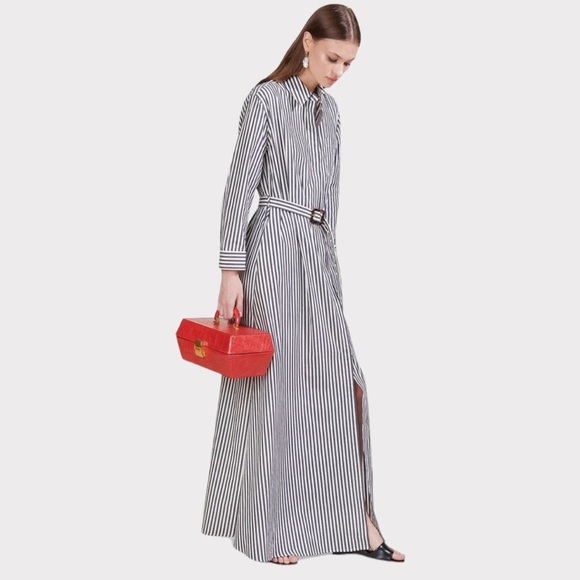 STAUD Dresses & Skirts - STAUD - Stripe Maxi Shirt Dress - Stripe - Size Small